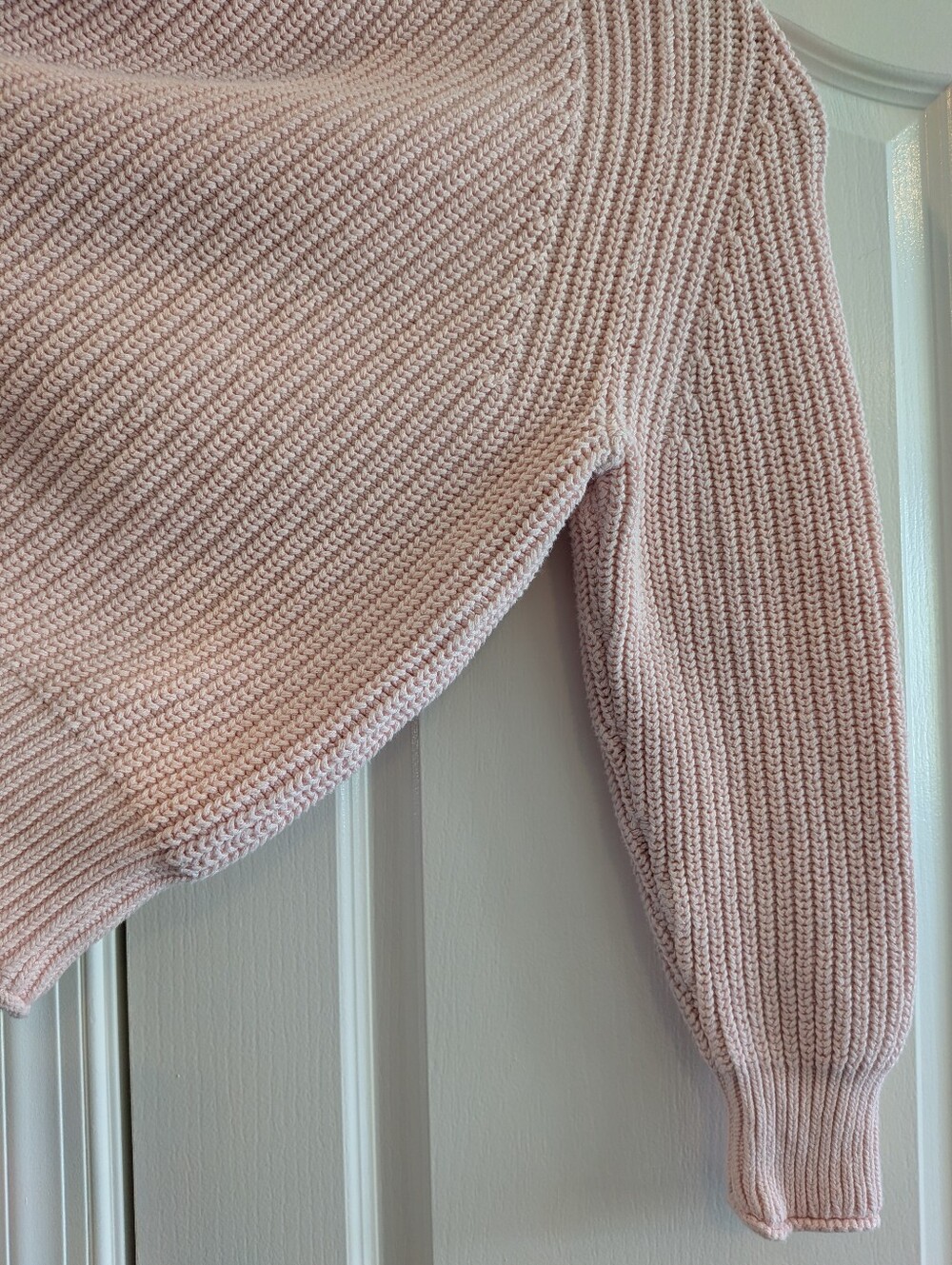 J. Crew Relaxed Rollneck Sweater Knit Fisherman Pink 100% Cotton Classic Size L - Picture 11 of 15